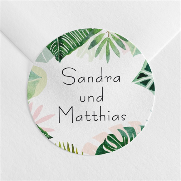 Aufkleber Hochzeit Dschungel ref.N360674