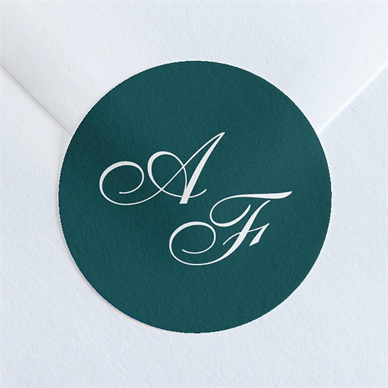 Aufkleber Hochzeit Klassisches Monogramm