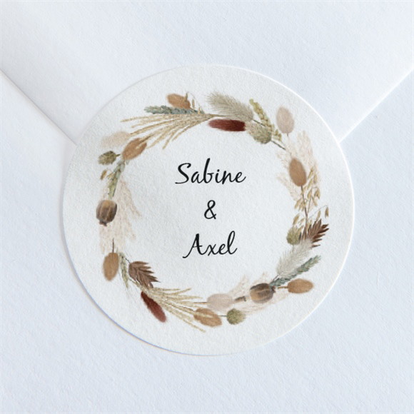 Aufkleber Hochzeit Herbstkranz ref.N360176