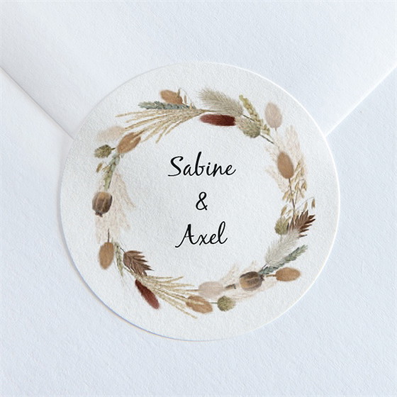 Aufkleber Hochzeit herbstkranz