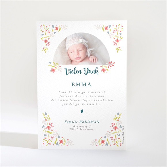 Dankeskarte Geburt Wildblumenwiese ref.N21019