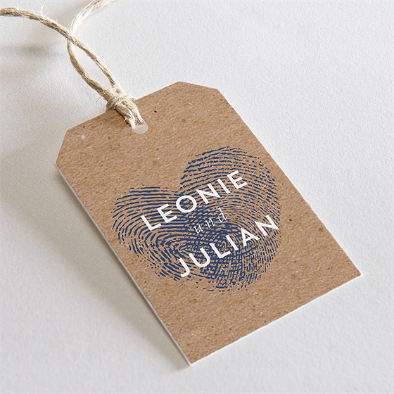 Geschenkanhänger Hochzeit Einzigartige Fingerabdrücke