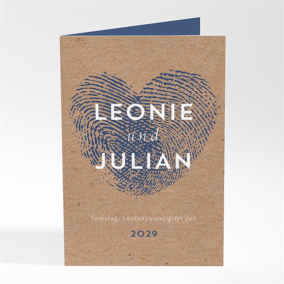 Menükarte Hochzeit einzigartige fingerabdrücke