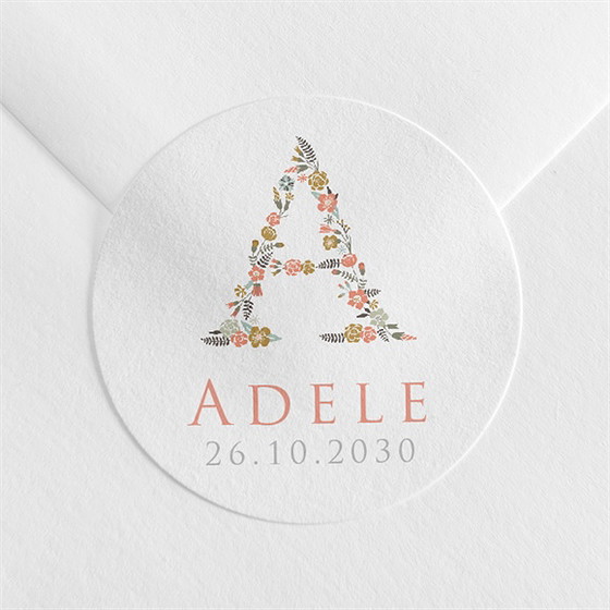 Sticker Geburt schöne initiale