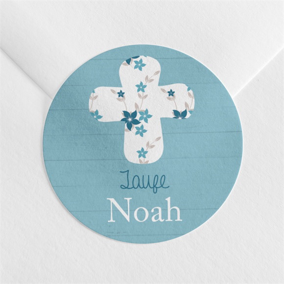 Aufkleber Taufe Blaue Schleife ref.N360765