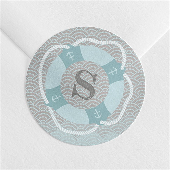 Aufkleber Taufe matrose in blau