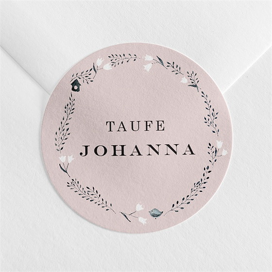 Aufkleber Taufe Ring Der Natur Rosa