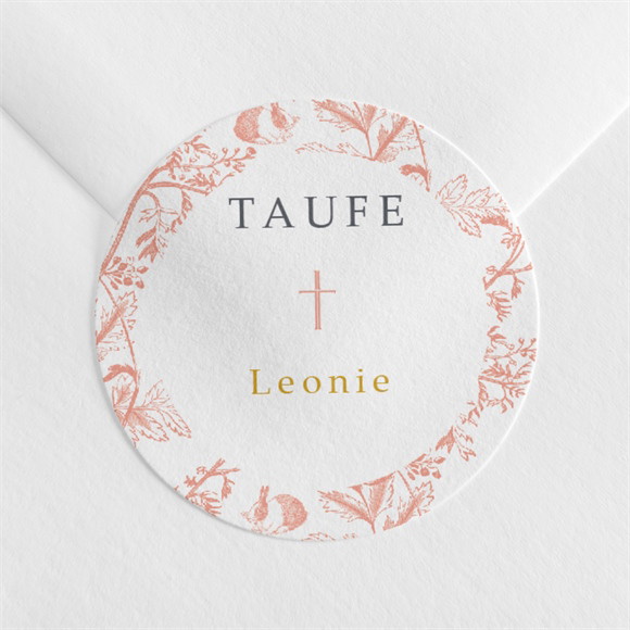 Aufkleber Taufe Vintage Natur ref.N360415