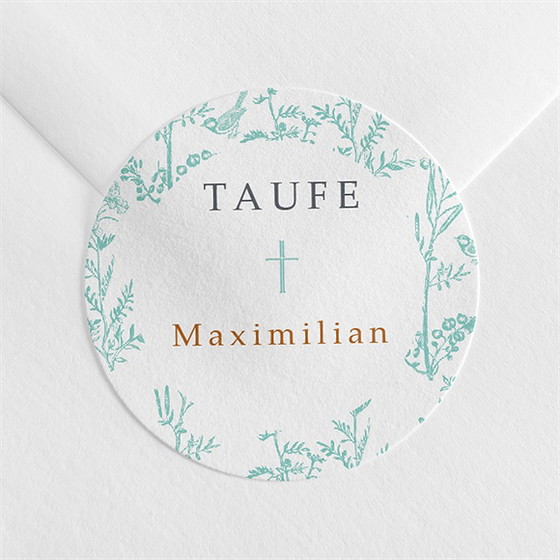 Aufkleber Taufe vintage vogel