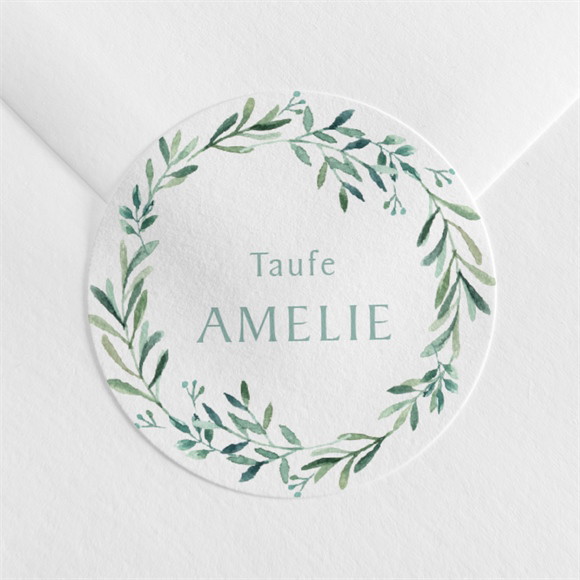 Aufkleber Taufe Runder Blumenkranz ref.N360766