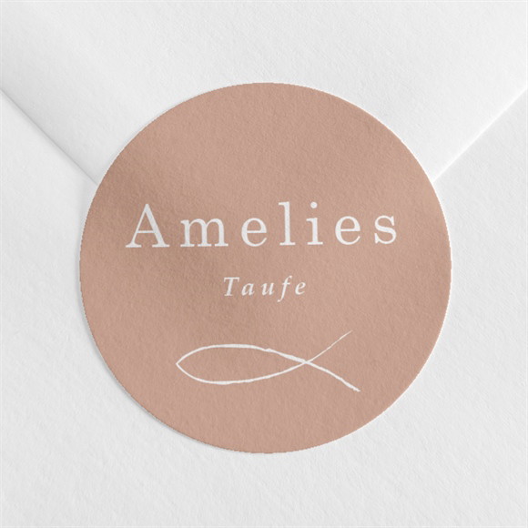 Aufkleber Taufe Goldgravur Rosa ref.N360451