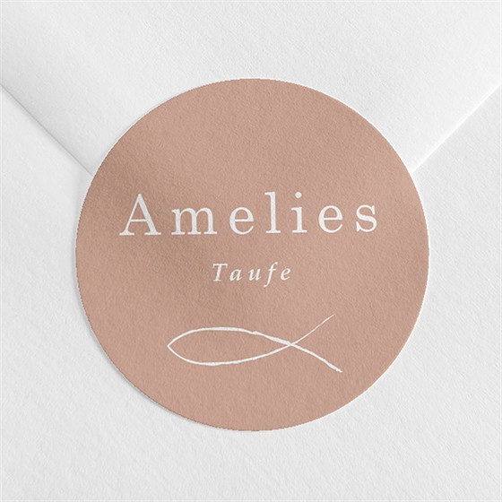 Aufkleber Taufe goldgravur rosa