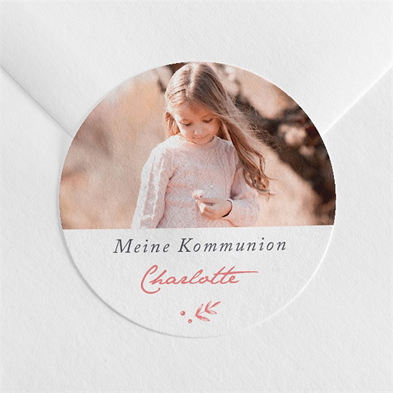 Aufkleber Kommunion Kupferblätterranke