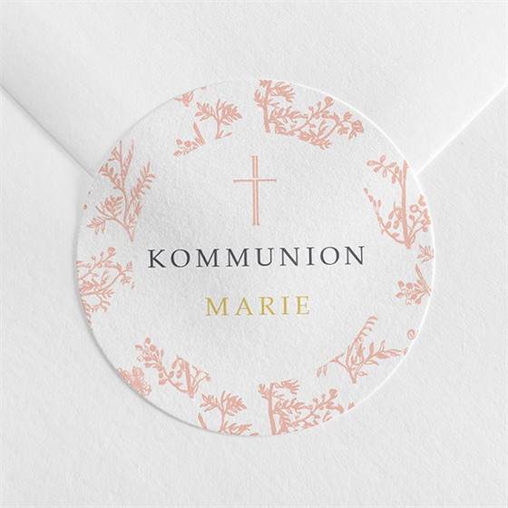 Aufkleber Kommunion Pflanzendrucke
