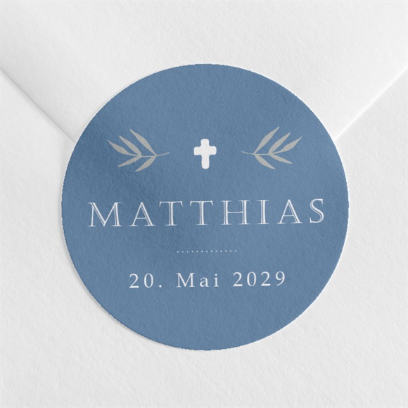 Aufkleber Kommunion Vergiss mich nicht - blau ref.N360469