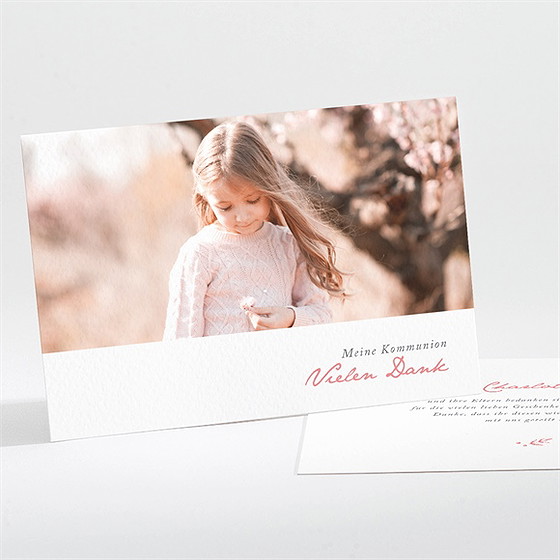 Dankeskarte Kommunion Kupferblätterranke