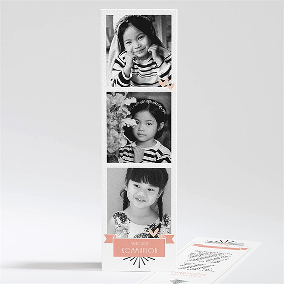 Dankeskarte Kommunion Fotoblock Einladung