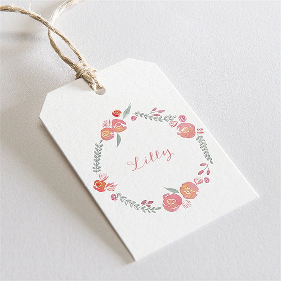Geschenkanhänger Kommunion Aquarellkranz
