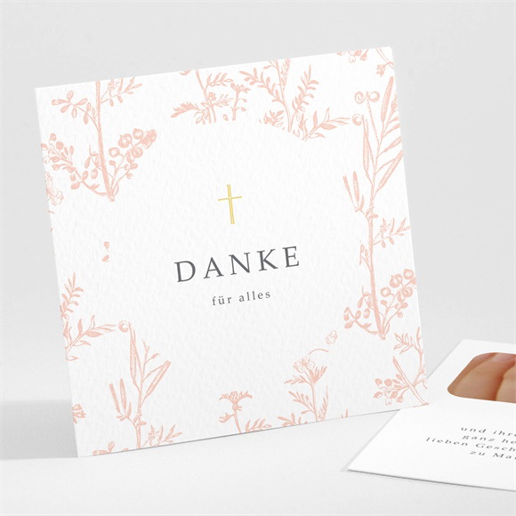 Dankeskarte Kommunion Pflanzendrucke ref.N301389