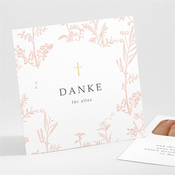 Dankeskarte Kommunion Pflanzendrucke