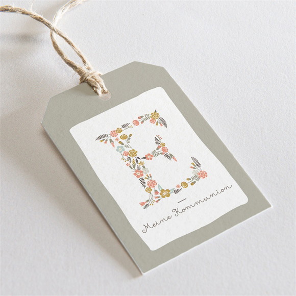 Geschenkanhänger Kommunion Blumensignatur ref.N291229