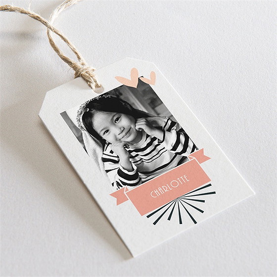 Geschenkanhänger Kommunion Fotoblock Einladung