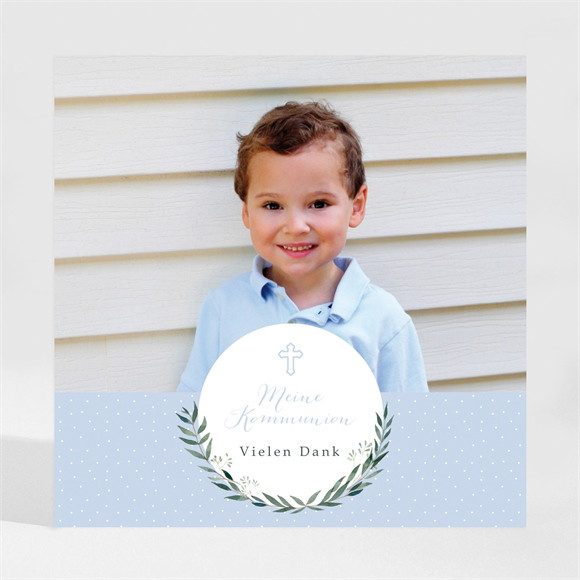 Dankeskarte Kommunion Zartes Blau - Magnet ref.N3001820