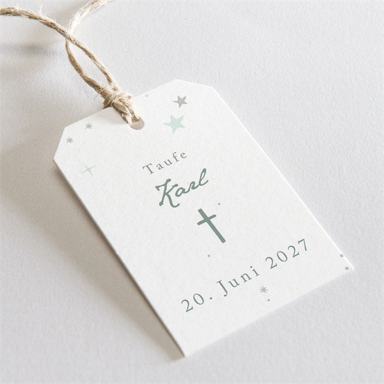 Geschenkanhänger Taufe Grünes Licht