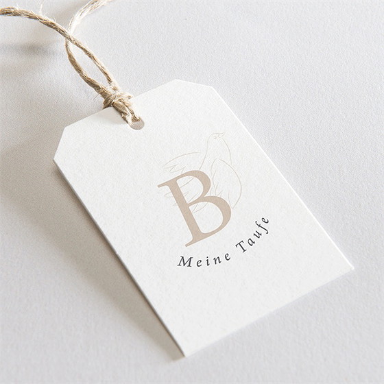 Geschenkanhänger Taufe Goldene Taube