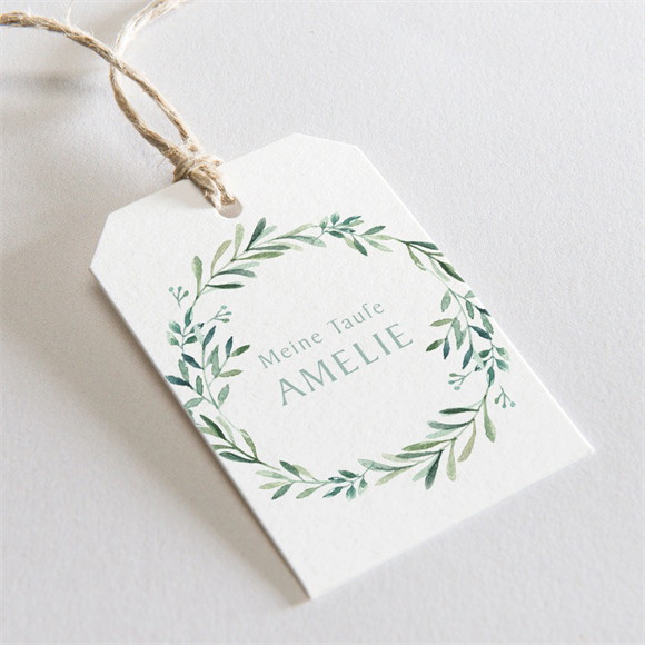 Geschenkanhänger Taufe Runder Blumenkranz ref.N291180