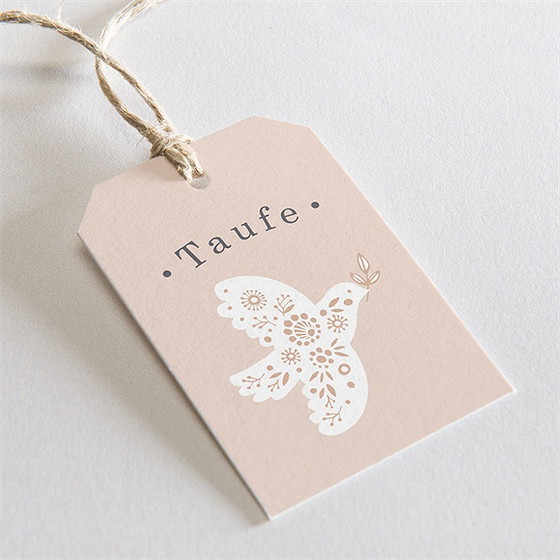 Geschenkanhänger Taufe Friedenstaube