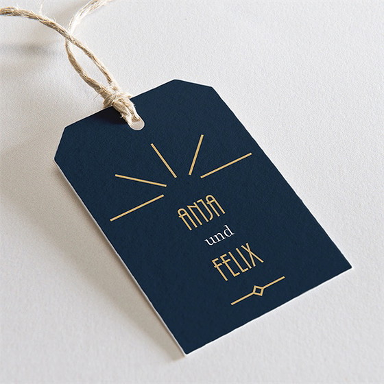 Geschenkanhänger Hochzeit Art Déco