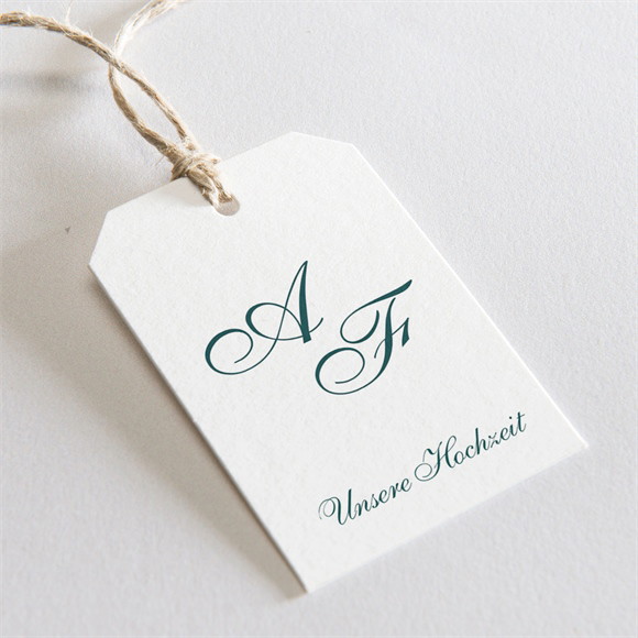 Geschenkanhänger Hochzeit Klassisches Monogramm ref.N29171