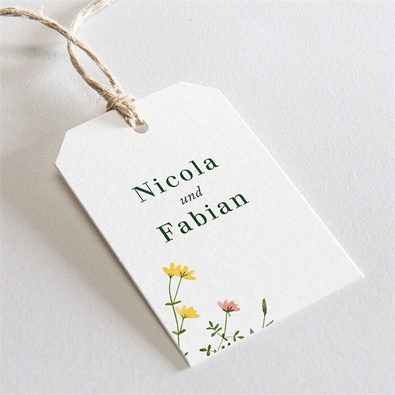 Geschenkanhänger Hochzeit wilde blumen