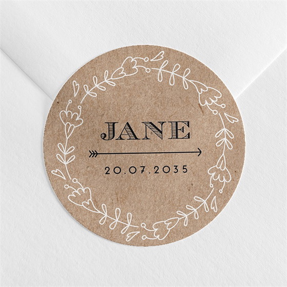 Aufkleber Taufe Taufe In Kraftpapier