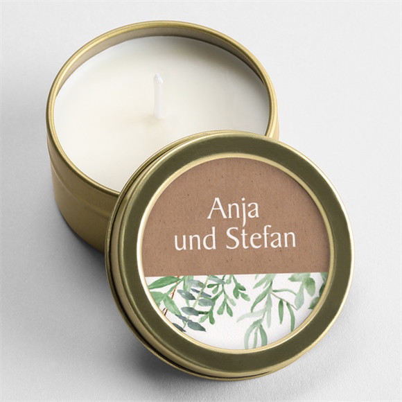 Kerze Hochzeit Zierliches Laub ref.N360705