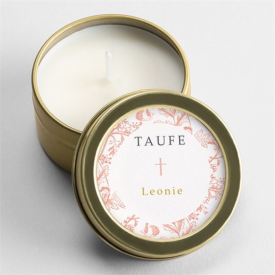 Kerze Taufe Vintage Natur