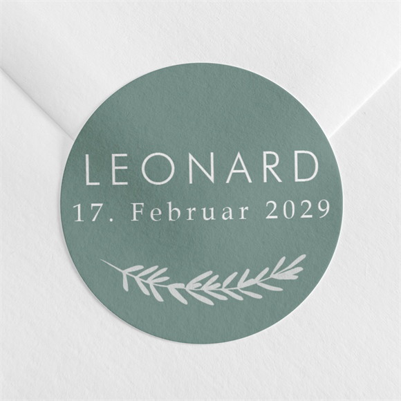 Sticker Geburt Silberne Blätter ref.N360995