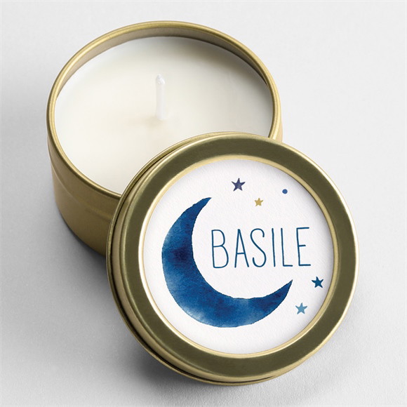 Kerze Geburt Sternenhimmel Blau ref.N3601085