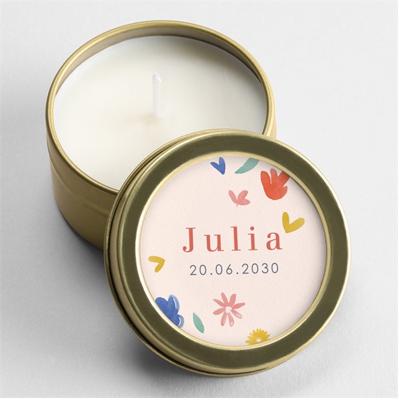 Kerze Geburt Flowerpower ref.N360872