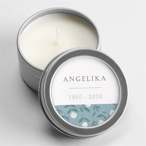 Kerze Trauer Blumige Skizze ref.N360618