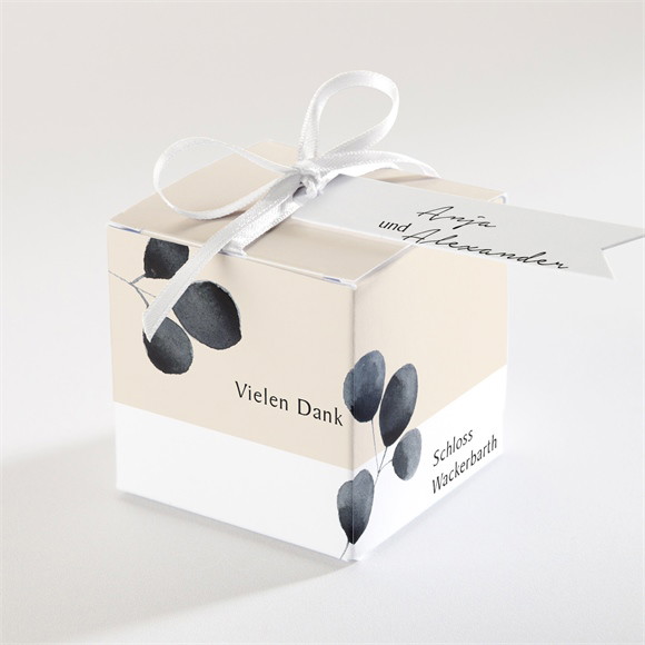 Geschenkbox Hochzeit Aquarell in Schwarz ref.N340486