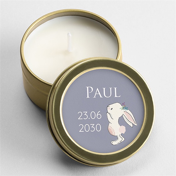 Kerze Geburt magnetkarte kleiner hase