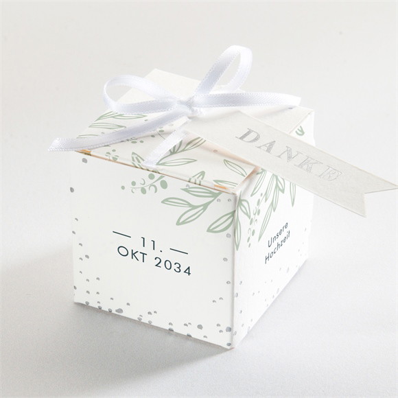 Geschenkbox Hochzeit Silberne Skizze - Silber ref.N340292