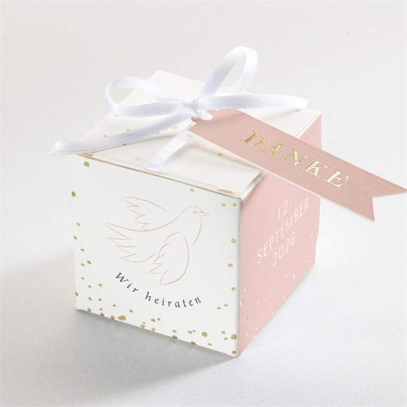 Geschenkbox Hochzeit Liebestaube - Gold ref.N340285