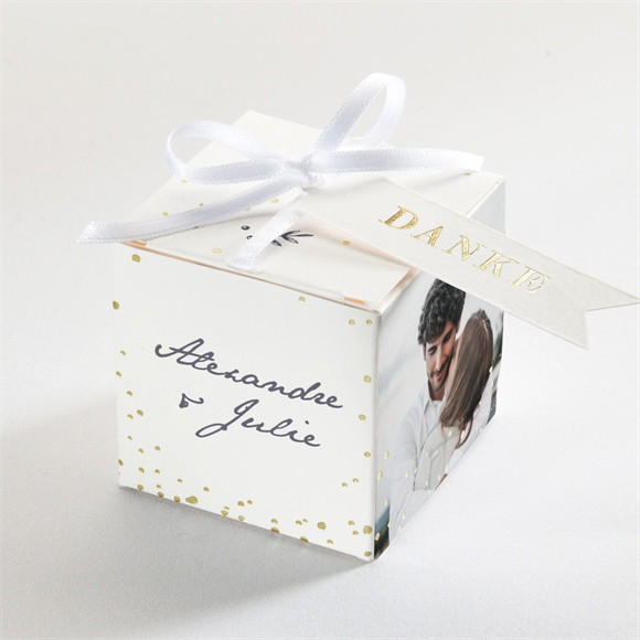 Geschenkbox Hochzeit Laub - Gold ref.N340318