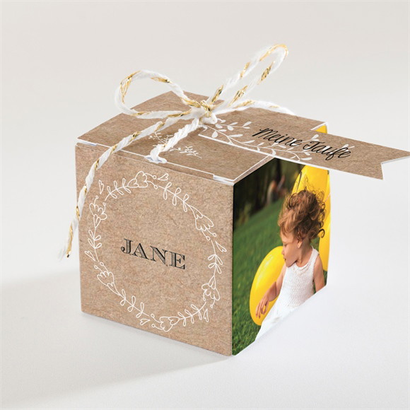 Geschenkbox Taufe Taufe in Kraftpapier ref.N340342
