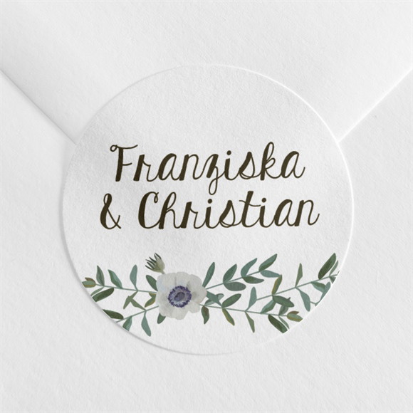 Aufkleber Hochzeit Zarte Blüte ref.N3601086