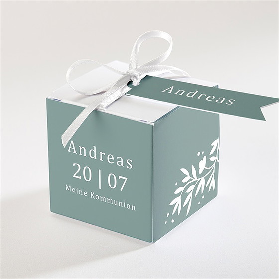 Geschenkbox Kommunion Smaragdprägung