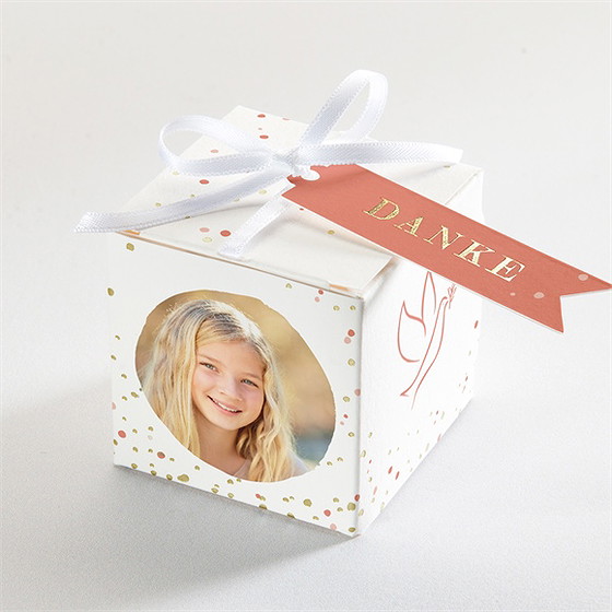 Geschenkbox Kommunion taube - gold